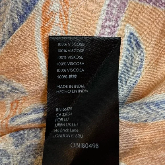 Urban Outfitters Orange Floral Print Flutter Hem Adjustable Straps Sleeveless SP - Picture 5 of 6